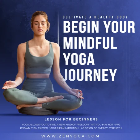 Social media creative: Begin your mindful yoga journey