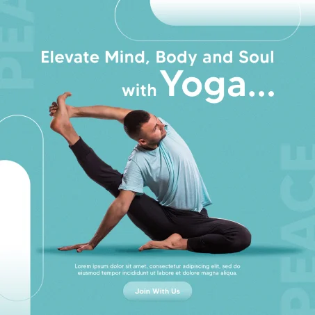 Social media creative: Elevate mind, body and soul with yoga